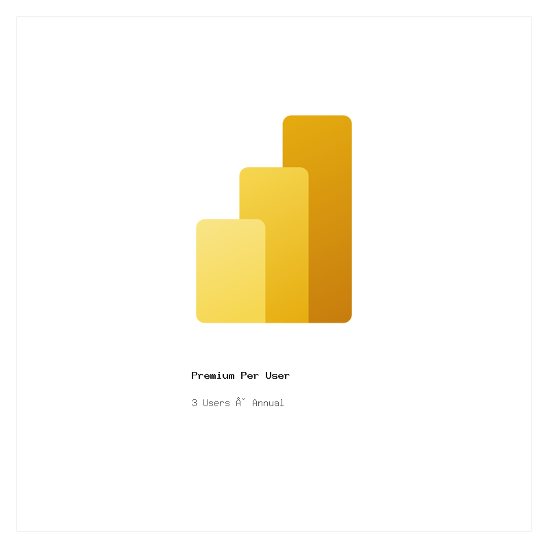Power BI Premium Per User — 3 Users — Annual