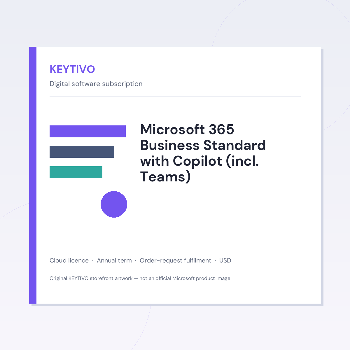 KEYTIVO Microsoft 365 Business Standard with Copilot (incl. Teams) Microsoft 365 Business Standard with Copilot (incl. Teams) — KEYTIVO storefront artwork