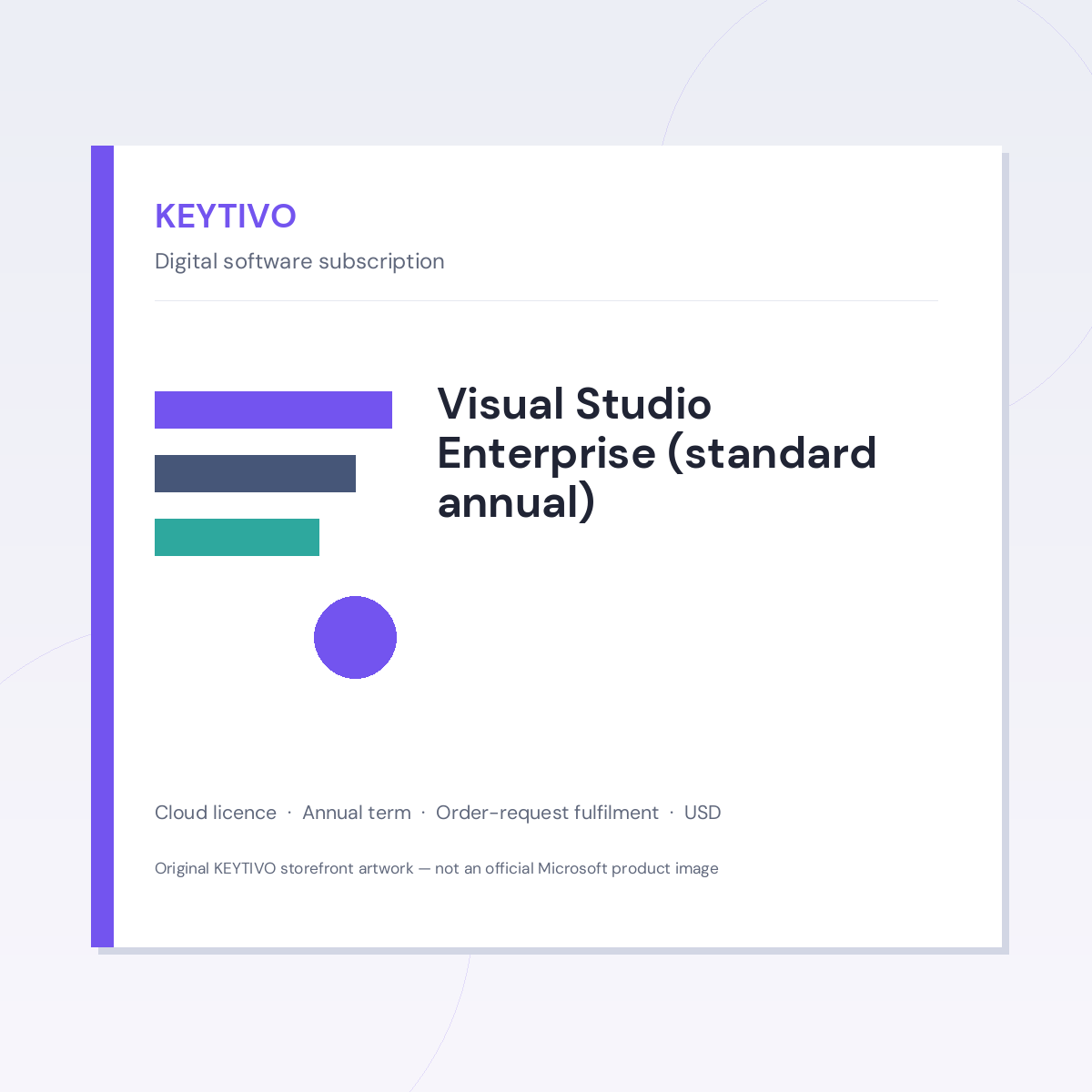 KEYTIVO Visual Studio Enterprise (standard annual) Visual Studio Enterprise (standard annual) — KEYTIVO storefront artwork