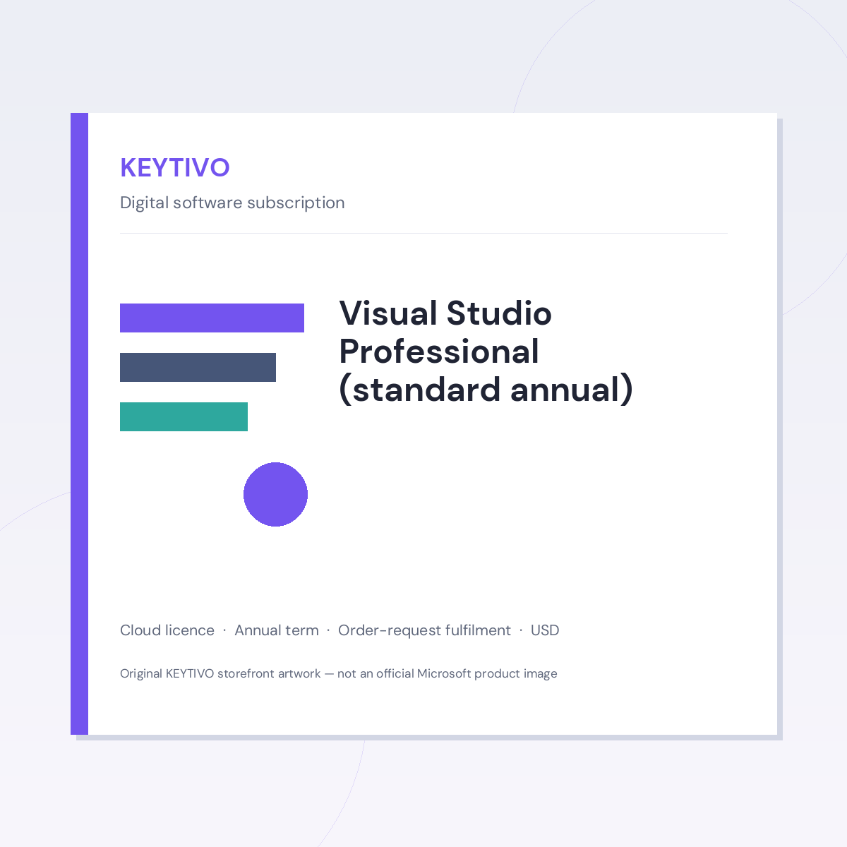 KEYTIVO Visual Studio Professional (standard annual) Visual Studio Professional (standard annual) — KEYTIVO storefront artwork
